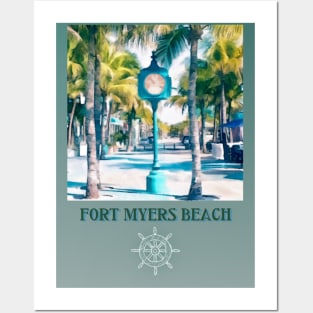 Fort Myers’s Beach Strong Clock Tower Times Square Posters and Art